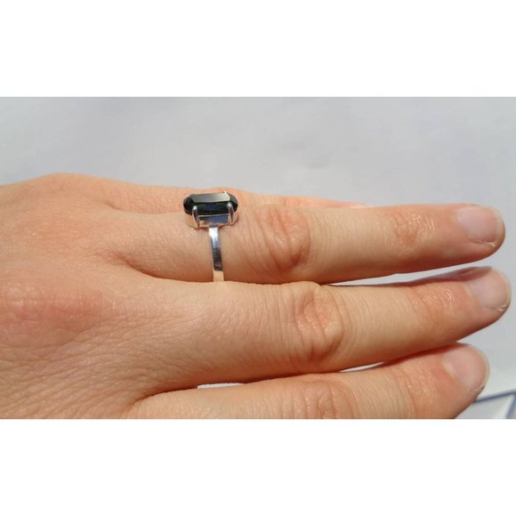 Chrome Diopside 925 Sterling Silver Ring Natural Green Chrome Diopside Ring Sz 7 - Picture 6 of 10